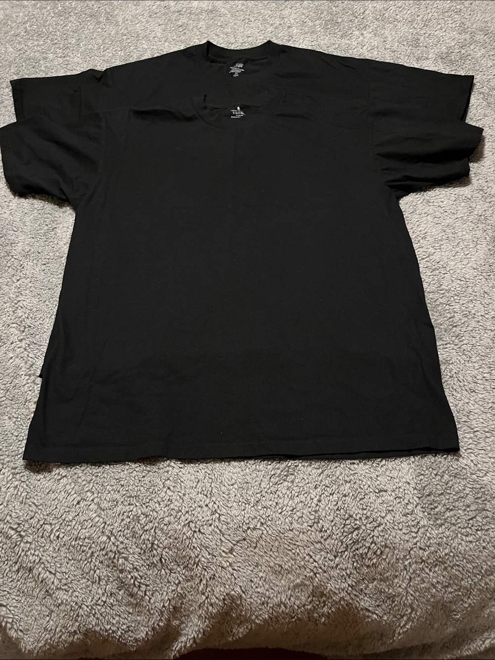 Stafford Black Short Sleeve Crewneck Tee Classic Fit Premium Performance XL